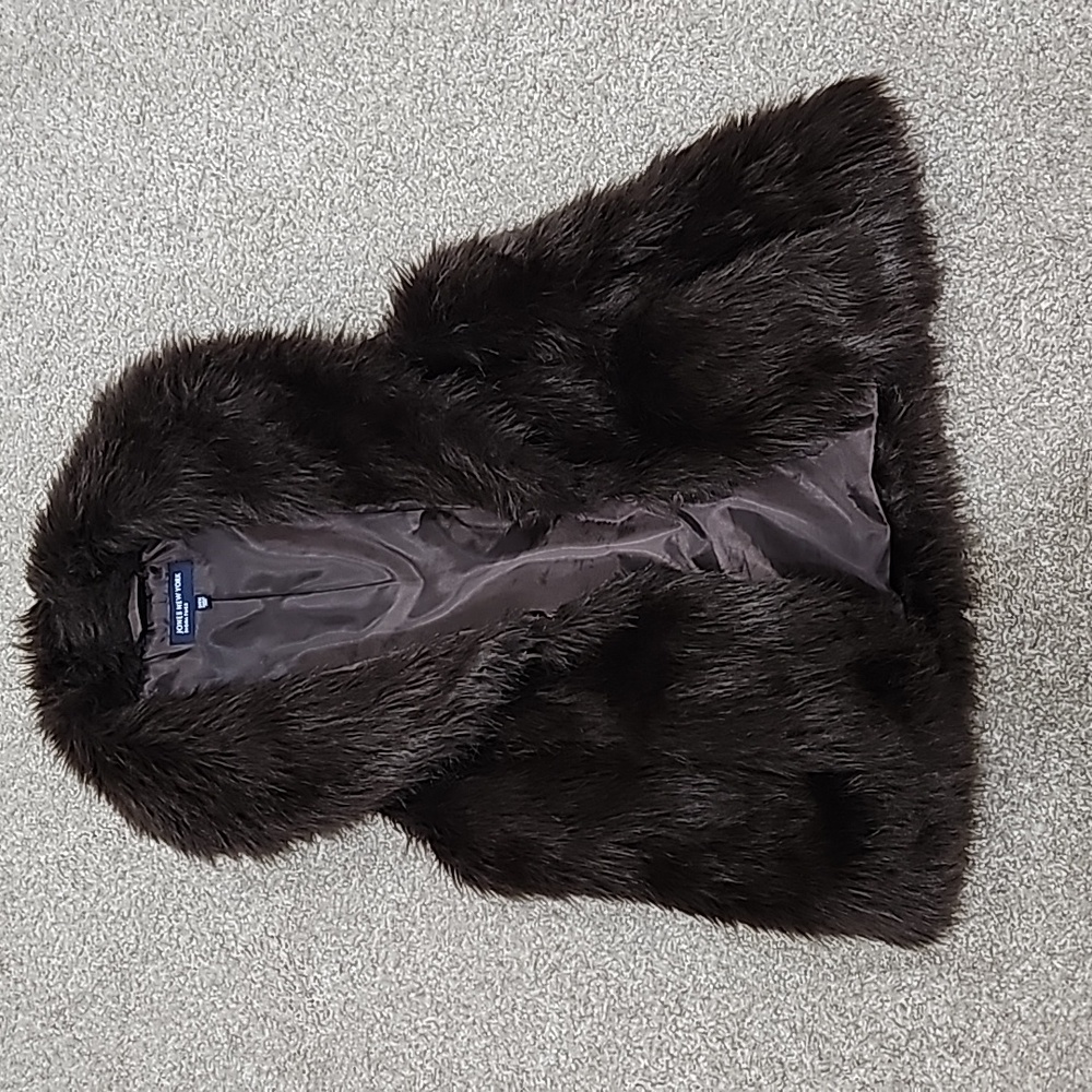 Brown faux fur vest by Jones New York in size small.